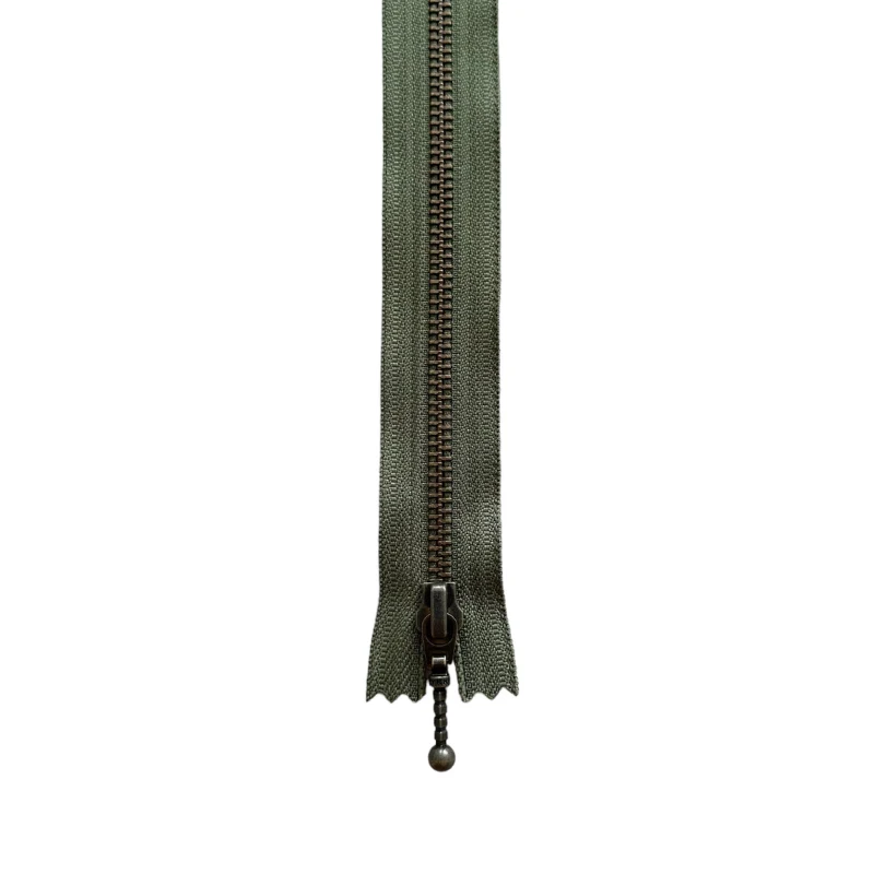 YKK Fast Lynlås Antik Messing 6 mm 35 cm